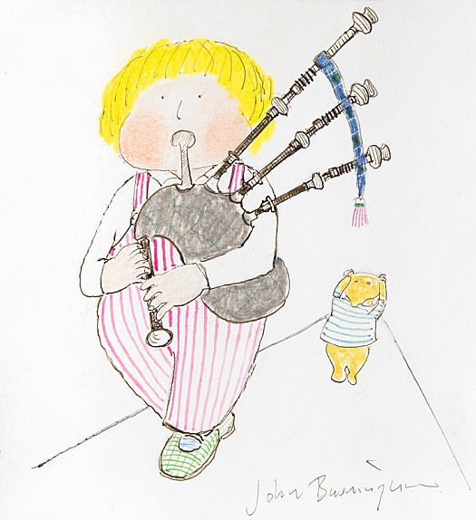 But When I Play My Bagpipes,the Bear, He Seldom Hears;He Stays a Long, Long Way Behindand Covers Up His Ears