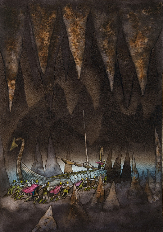 Erik and His Men Dragged Their Ship, Golden Dragon, Through the Cavern Beneath the Edge of the World