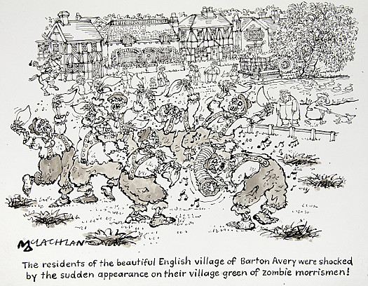 The Residents of the Beautiful English Village of Barton Avery Were Shocked by the Sudden Appearance On Their Village Green of Zombie Morrismen!