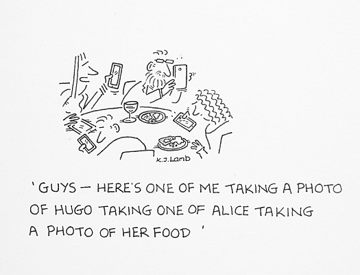 Guys - Here's One of Me Taking a Photo of Hugo Taking One of Alice Takinga Photo of Her Food
