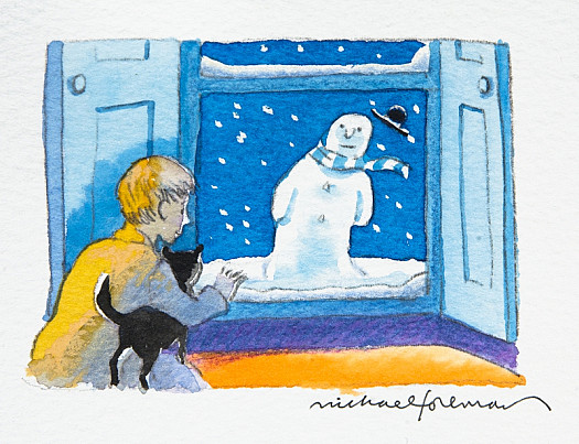 Seeing the Snowman Standing AloneIn Dusk and Cold Is More than He Can Bear