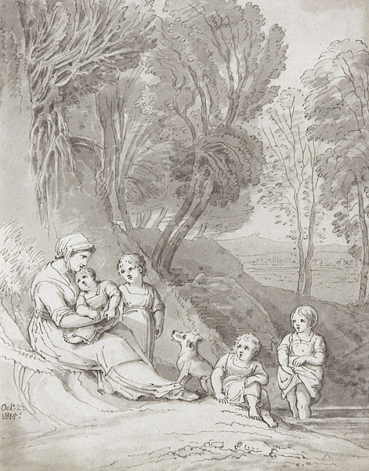 A Family by a Brook