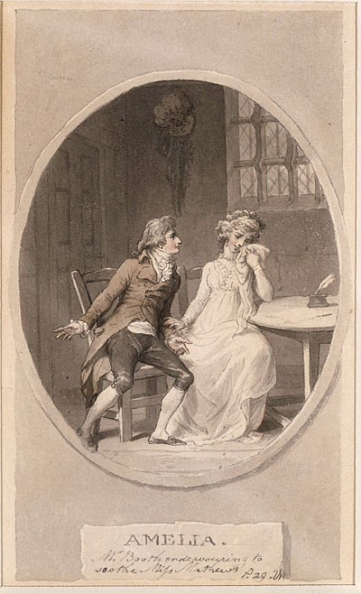 Booth consoling Miss Matthews in her imprisonment