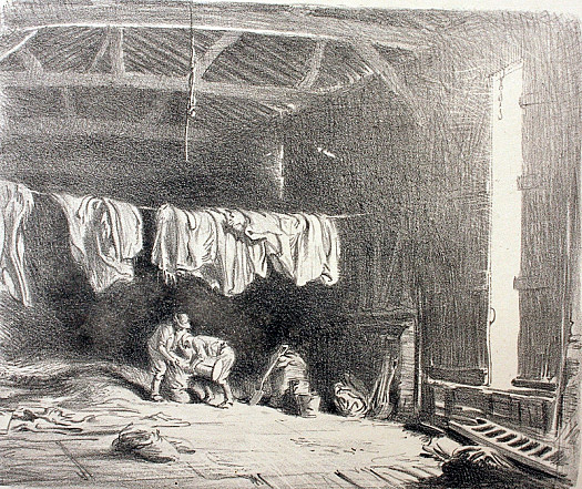 Large Barn: Filling Sacks, C1919