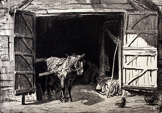 Horse In Barn Doorway, C1919