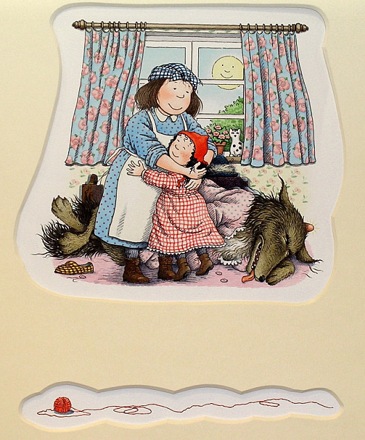 Little Red Riding Hood Ran to Her Mother Who Hugged Her Tight.