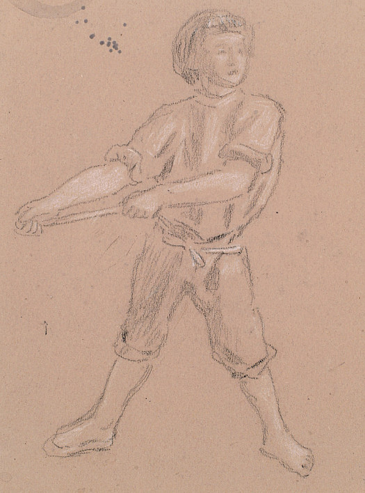 Boy Tugging a Rope