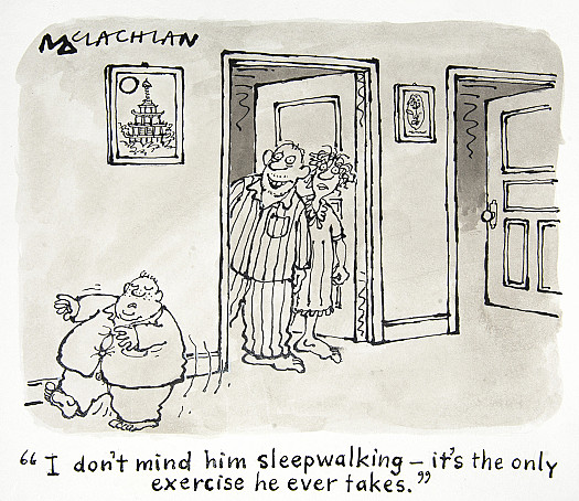 I Don't Mind Him Sleepwalking - It's the only Exercise He Ever Takes
