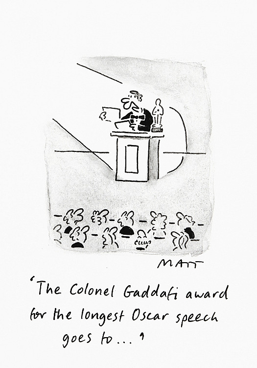 The Colonel Gaddafi Award For the Longest Oscar Speech Goes to ...