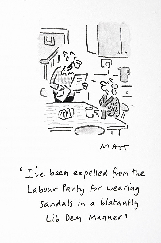 I've been expelled from the Labour Party for wearing sandals in a blatantly Lib Dem manner