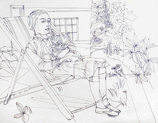 Study For Deckchair and Cat