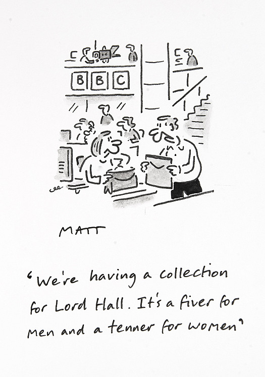 We're having a collection for Lord Hall. It's a fiver for men and a tenner for women