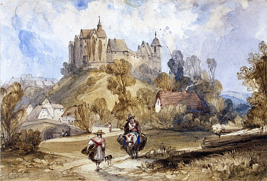 Travellers Near a Town In Northern France