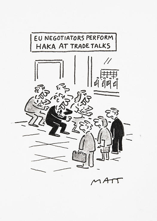 EU negotiators perform Haka at trade talks