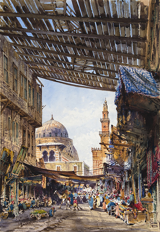 The Cotton Bazaar and Mosque of Sultan Al Ghuri, Cairo