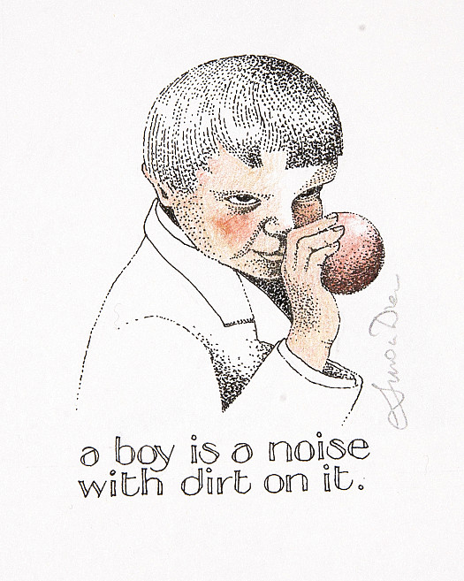 A boy is a noise with dirt on it