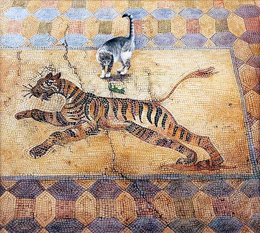 Cat with Lizard and Tiger