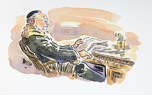 The rabbi knew he couldn't hope to begin on his sermon until he'd read the letter