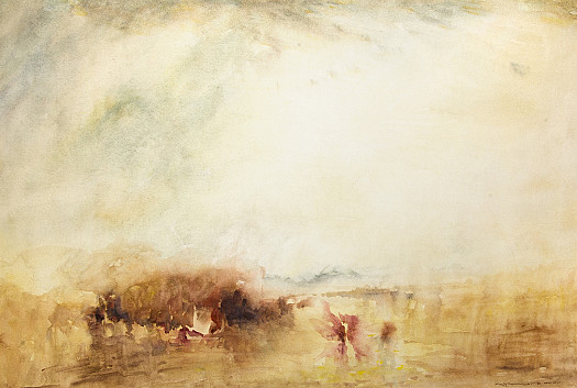 Venice.  Procession of Boats with Distant Smoke Souvenir of J M W Turner (C1845)