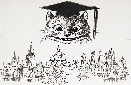 The Cheshire Cat, an Oxford Eccentric Himself, Still Murmurs, Dreamlike Through the Pinnacles