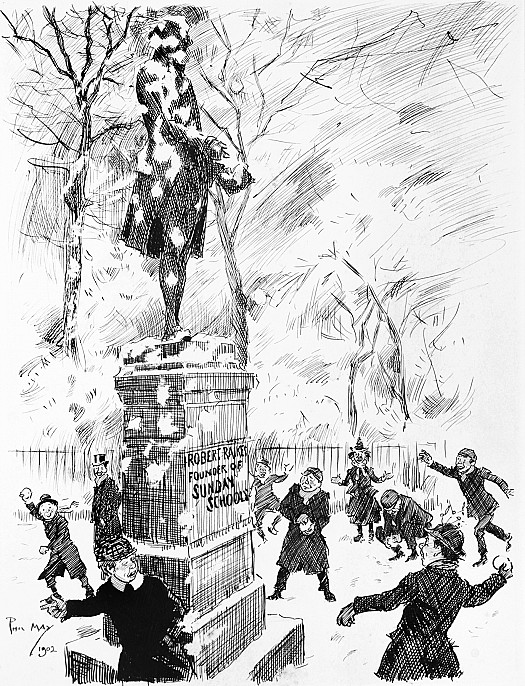 An Unpopular Idol!How Billy and His Sunday-Schoolmates Intend to Wreak Their Vengeance, if only a Snow-Storm Be Propitious, On the Embankment Some Sunday Afternoon About Christmas-Time