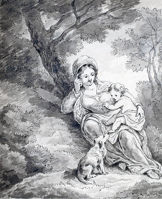 Mother, Child and Dog