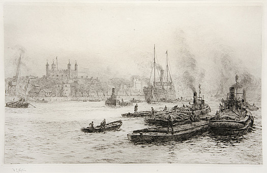 Shipping on the Thames Before the Tower of London
