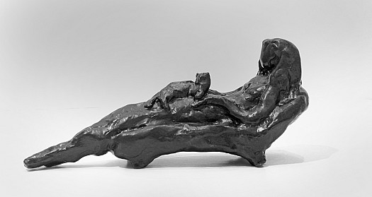 Reclining Woman with a Cat
