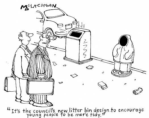 It's the Council's New Litter Bin Design to Encourage Young People to Be More Tidy