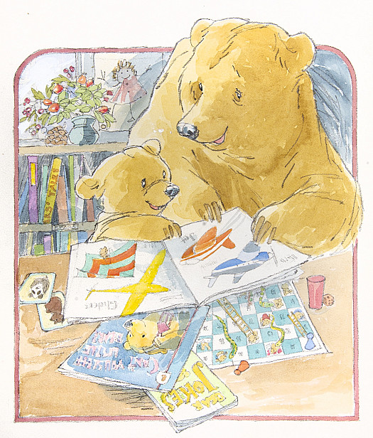 Big Bear and Little Bear enjoying a Book [II]