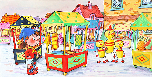 The Skittles Have Found a Very Good Hiding-Place In the Market, but Noddy Thinks He Can Find Them