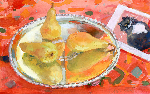 Pears and Postcard