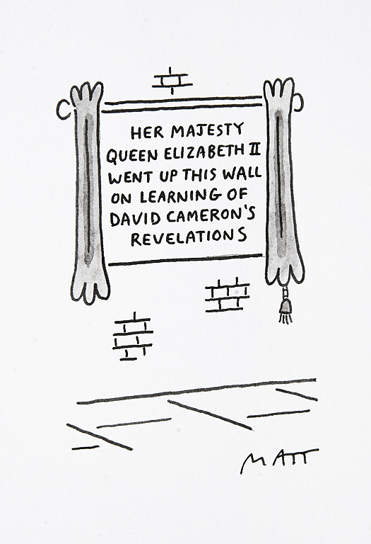 Her Majesty Queen Elizabeth II Went Up This Wall On Learning of David Cameron's Revelations