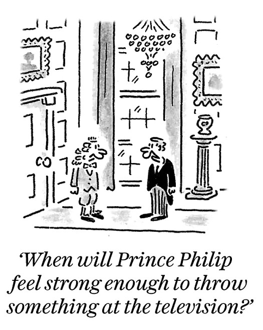 When will Prince Philip feel strong enough to throw something at the television?