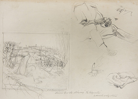 Studies for the etching &quot;The Hedgecutter&quot;