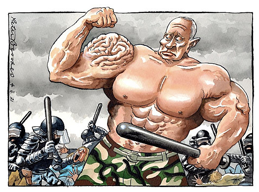 Putin flexes his muscles