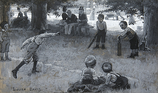 Boys Playing Cricket