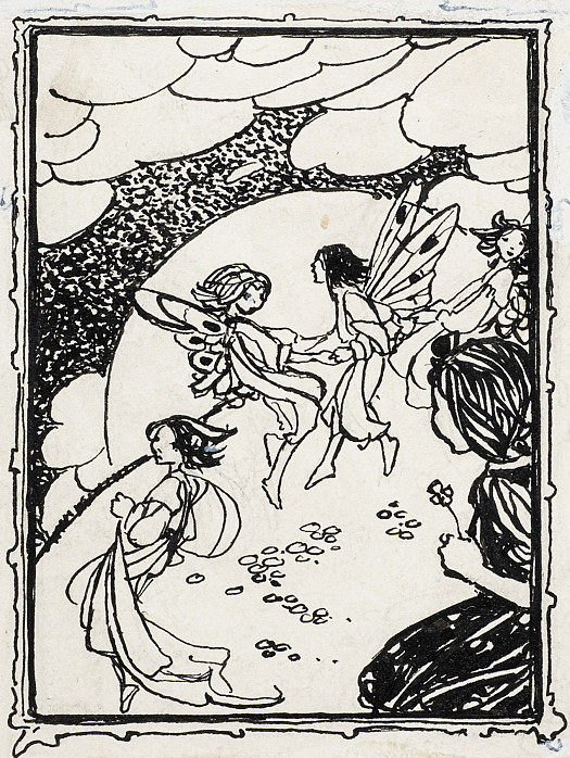 Fairies playing by the moon