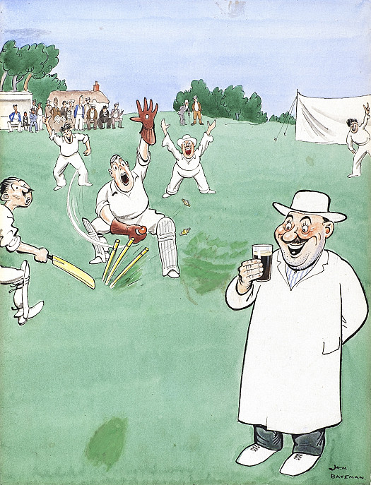 Wicket Keeper: 'How's That!'Umpire with a glass of Guinness: 'Very Refreshing!'