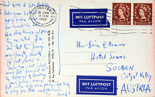 Letter to Jean EllsmoorJanuary 1960