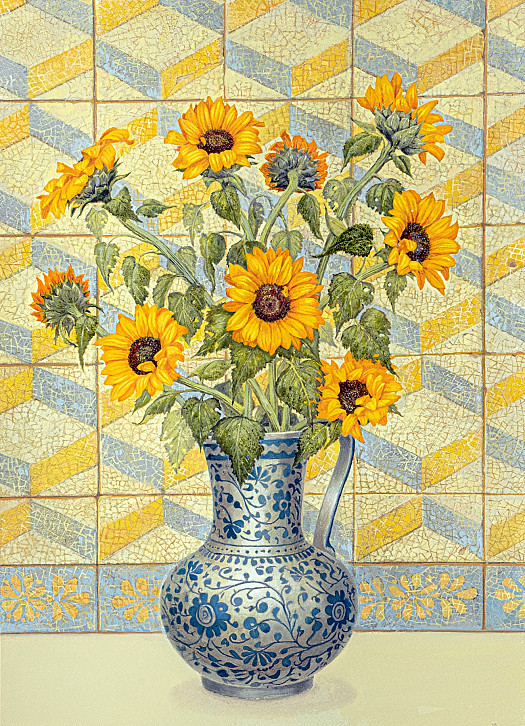 Sunflowers and Tiles from Lisbon