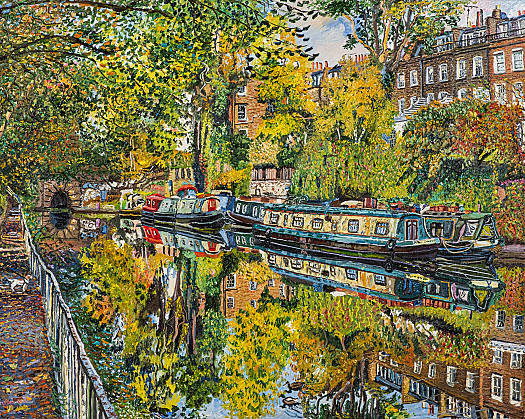 View of the Regent's Canal looking toward the Angel, Islington Early Autumn