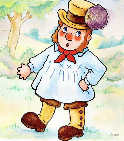 Noddy Didn't See Him, and Flung a Smelly Old Turnip At the Goat. It Missed Him and Hit the Surprised Farmer.