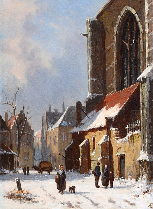A Dutch Street Scene In Winter, a Dutch Street Scene In Summer