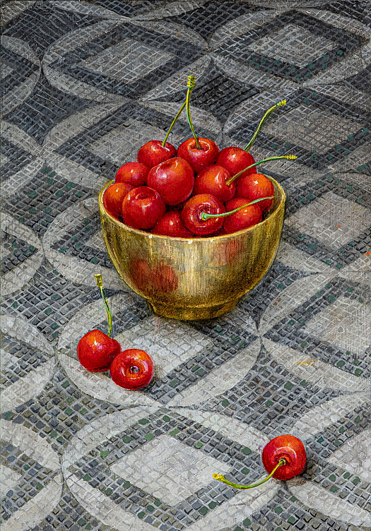 Cherries in Brass Bowl