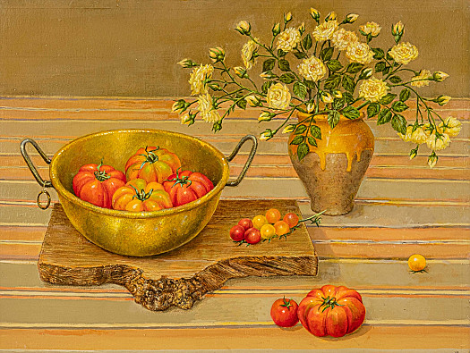 Brass Bowl with Tomatoes