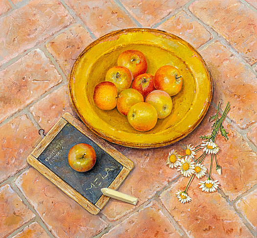 Yellow Bowl, Red Apples