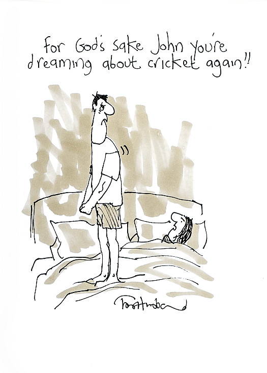 For God's sake John you're dreaming about cricket again!!