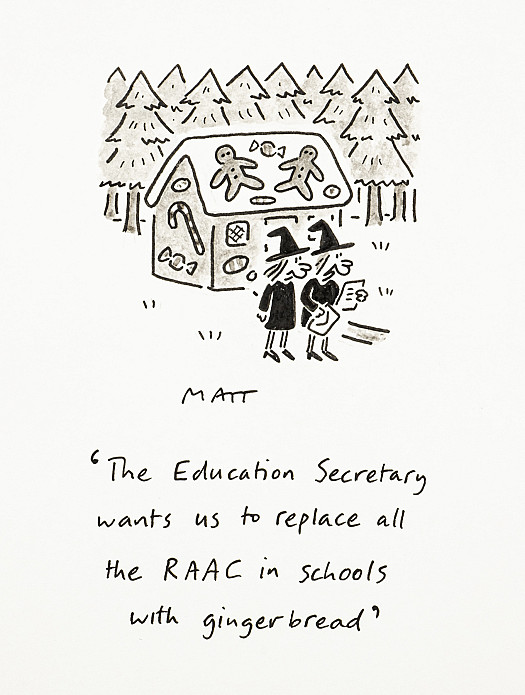 The Education Secretary wants us to replace all the RAAC in schools with gingerbread