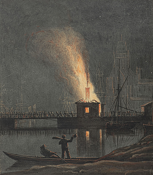 Burning of a toll house during the Bristol Riots
